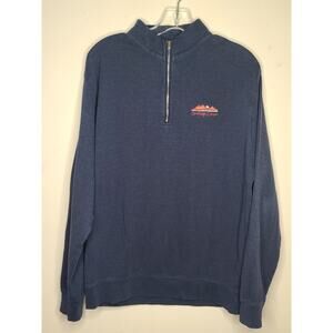 Peter Millar blue 1/4 zip cotton pullover jacket - large